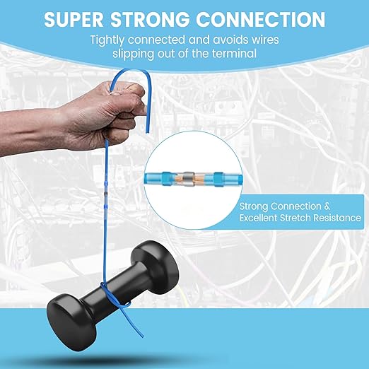 455 PCS Heat Shrink Self Soldering Butt Connector, Solder Seal Wire Connectors Kit, Waterproof Wire Solder Stick Splice Connector for Marine Electrical Automotive (5 Colors/5 Sizes/ 26-10 Gauge)