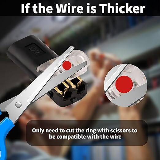 50 Pack Wire Connectors, Low Voltage 2 Pin Quick Splice Wire Connectors, Solderless Wire Splice Connector for 12V Landscape Lighting, LED Light Strips, and Home Wiring Projects