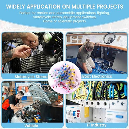 5 Sizes, 180 Pieces - Heat Shrink Butt Connectors, Solder Seal, Waterproof Self Shrink Electrical Connector Kit- for Wiring, Soldering, Marine, Automotive