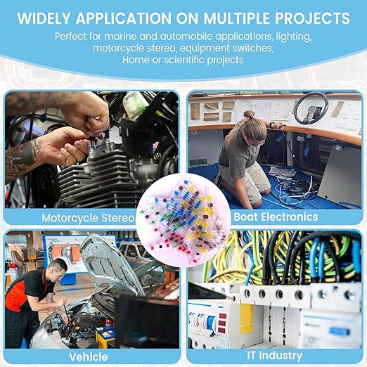 455 PCS Heat Shrink Self Soldering Butt Connector, Solder Seal Wire Connectors Kit, Waterproof Wire Solder Stick Splice Connector for Marine Electrical Automotive (5 Colors/5 Sizes/ 26-10 Gauge)